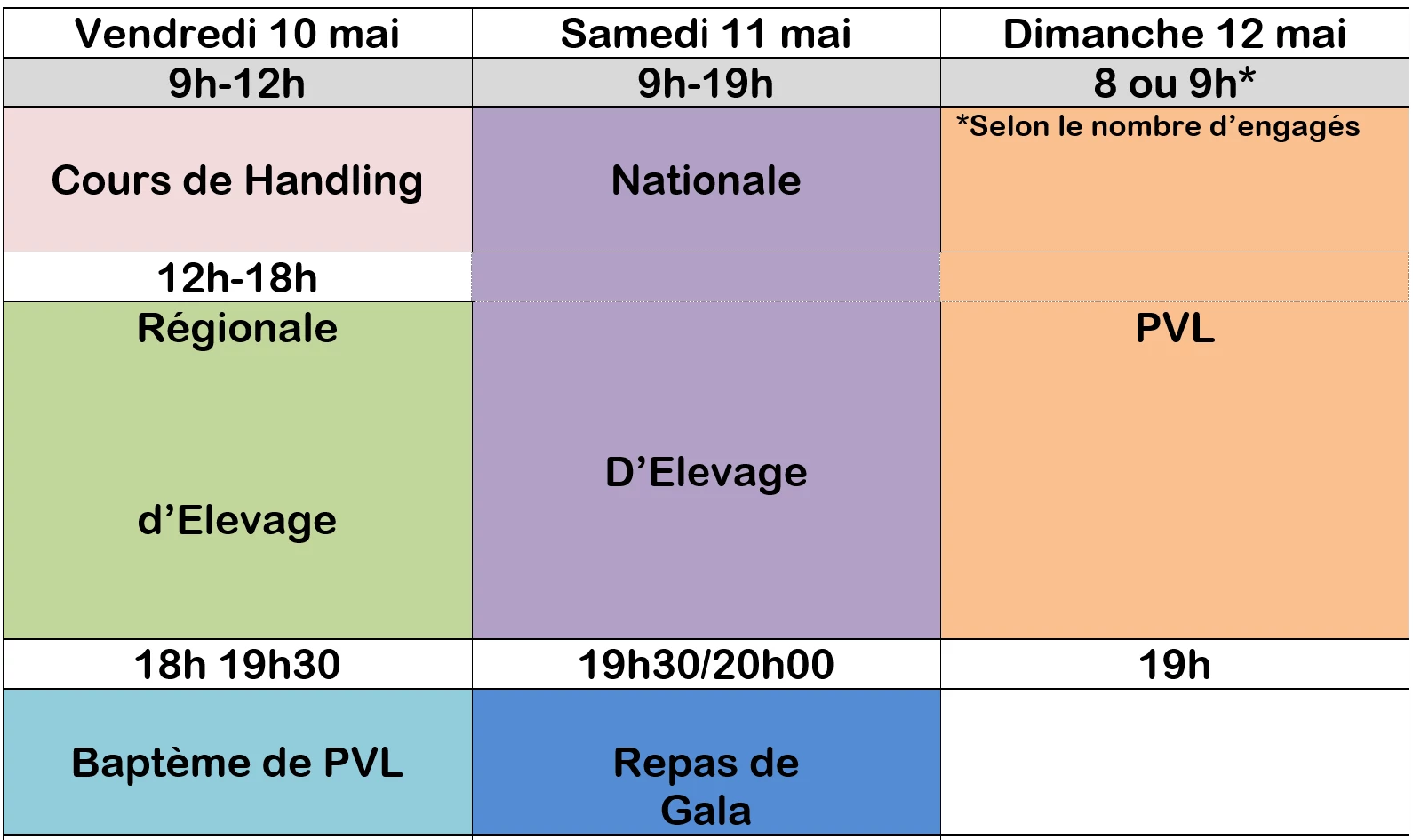 Planning des Whippet's Days 2024